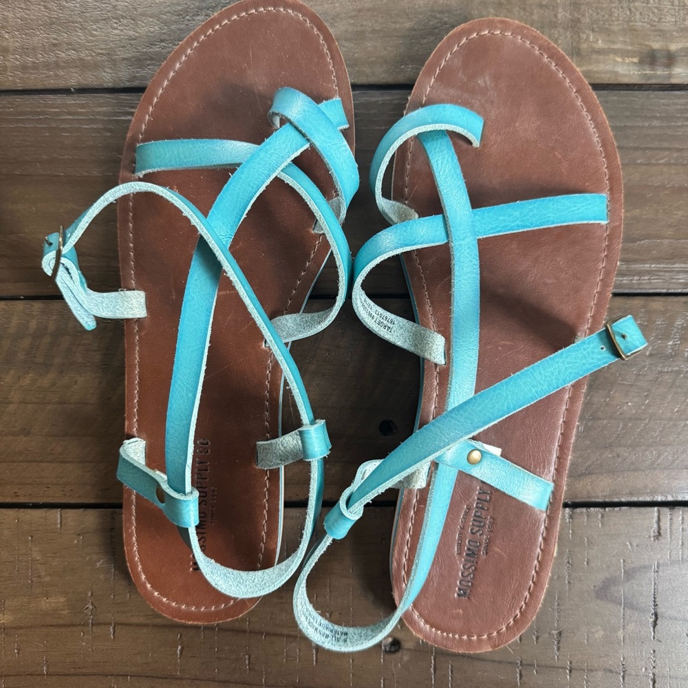 Sz 8 - Mossimo/Target Turquoise Strappy Sandals